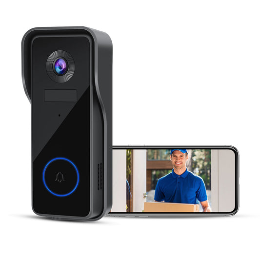 KMAEP 2K Video Doorbell Camera  Wireless Doorbell  Advanced PIR Motion Detection, 2-Way Audio, Night Vision, IP65, Support Cloud Storage/Max 128GB SD Card