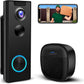 Video Doorbell Camera Wireless with Chime, with Multi-angle Bracket, Voice Changer, No Subscription,Motion Detection,1080P, Night Vision, 2-Way Audio, Battery Powered, IP66, 2.4G, Works with Alexa