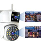 Dual Lens Security Camera Outdoor, CCTV Camera Systems with Color Night Vision, 2.4G WiFi Wireless PTZ Home Security Camera , Motion Detection,Auto Tracking, Siren Light, Pan Tilt,Two-way Audio