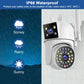 Dual Lens Security Camera Outdoor, CCTV Camera Systems with Color Night Vision, 2.4G WiFi Wireless PTZ Home Security Camera , Motion Detection,Auto Tracking, Siren Light, Pan Tilt,Two-way Audio
