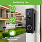 Video Doorbell Camera Wireless with Chime, with Multi-angle Bracket, Voice Changer, No Subscription,Motion Detection,1080P, Night Vision, 2-Way Audio, Battery Powered, IP66, 2.4G, Works with Alexa