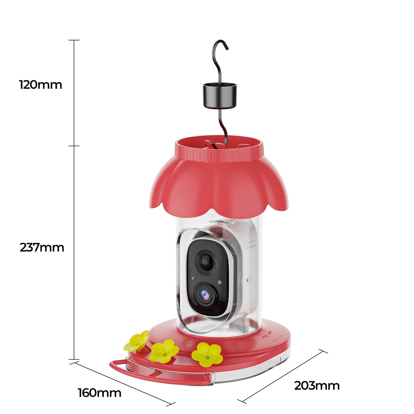 Smart Hummingbird Feeder with Camera Wireless Outdoors Bird Feeders Video Watching AI Camera with Auto Capture Videos & Motion Detection Ideal Gift for Bird Lovers
